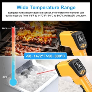 Thermomètre infrarouge numérique avec émissivité réglable - Product Image 5