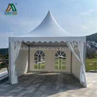 Carpa de Jardín con Marco de Aluminio Blanco para Publicidad, Gazebo Rosa Tipo Pagoda para Eventos, 5mx5m en Oferta
