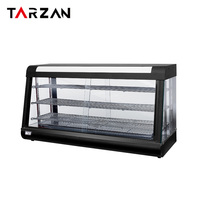 Vitrine chauffante pour aliments en verre trempé avec bande lumineuse acrylique de grande taille pour restaurant