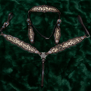 Conjunto de aparejos de cuero de primera calidad para caballo estilo vaquero occidental con brida, pechopetral y cabezada, accesorios para arena y sendero. - Product Image 6