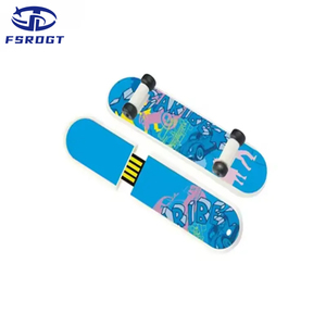 Cadeau Marque Chine Skateboard Forme <span class=keywords><strong>Usb</strong></span> 2Gb 4GB Logo Gravé Clé <span class=keywords><strong>USB</strong></span> Memory Stick Plastic Enclosure Platinum Twister 1Gb - Product Image 3