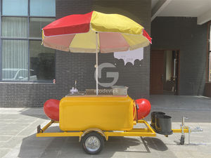 Şemsiye ile yüksek kaliteli sokak burger ve Hot Dog gıda satış arabası mobil Hot Dog sepeti - Product Image 3