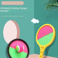 FDFIT Balle à ventouse en plastique pour enfants, raquette élastique avec cible collante, jouet interactif parent-enfant, entraînement d'intégration sensorielle
