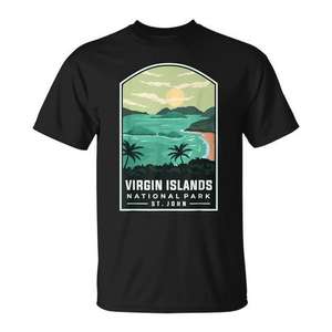 Camiseta del Parque Nacional de las Islas Vírgenes de San Juan, unisex, talla mediana para adultos - Product Image 1