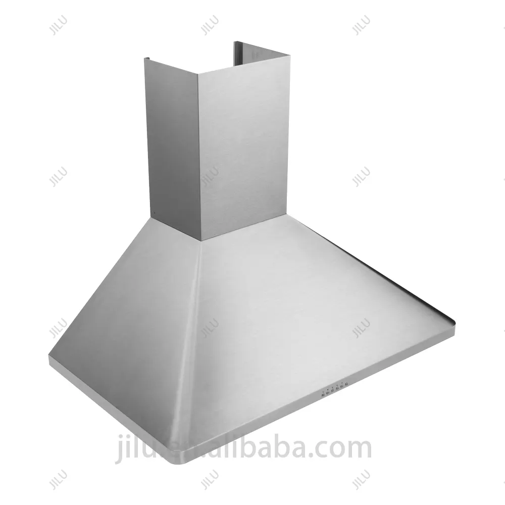 Electric Stainless Steel Wall-Mounted Range Hood Low-Noise Kitchen Ventilation Exhaust for Household Use Fixable Vented Type