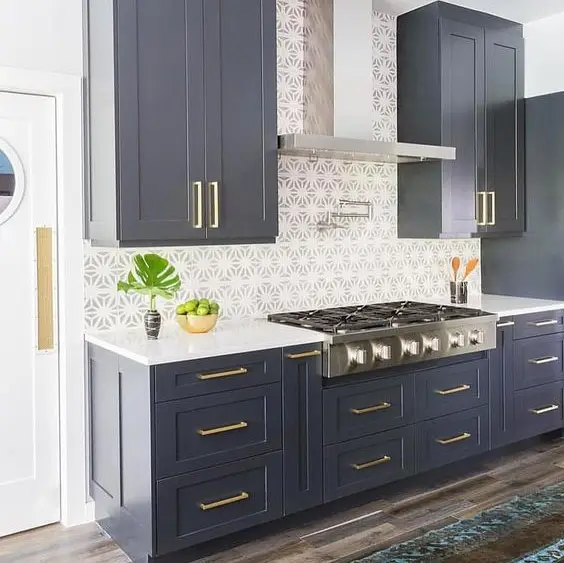 Navy blu armadio da cucina di alta qualità americano prezzo da cucina di design