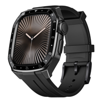 Boîtier de montre intelligente 42 mm avec bracelet serti de pierres et moissanite, et bracelet en cuir pour GShock Apple Series 10 iPhone