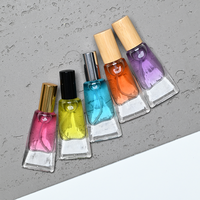 Botol Parfum Spray Serum Kaca Frost Portabel 10ml, Botol Sampel Kosong dengan Tutup Bambu Ulir, Sablon, Dapat Diisi Ulang