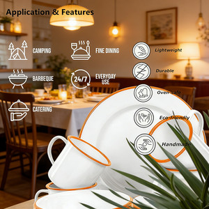 Ciotola Grande in Metallo Smaltato Bianco, Resistente e Riutilizzabile, per Frutta, Cibo e Insalata, Design Personalizzato per Campeggio e Attività all'Aperto - Product Image 6