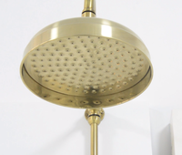 Mitigeur de douche thermostatique Vernet en laiton chromé, avec douchette 8'' et levier rigide 18mm, certifié WRAS, finition laiton apparente