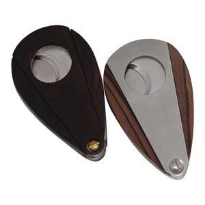 Sang Trọng Xì gà Phụ Kiện Hình Dạng Đôi Lưỡi Thép Không Gỉ Gỗ Xì gà Cắt Kéo Dao Với Nút - Product Image 2