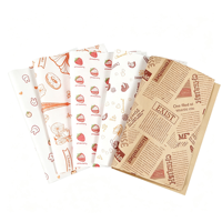 Emballage alimentaire en papier jetable personnalisé pour la restauration rapide, impression de logo sur les hamburgers, papier ciré sûr et non toxique, papier d'emballage alimentaire