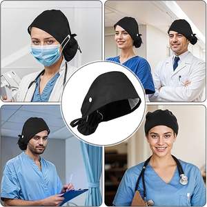 Topi gosok untuk wanita, topi bedah topi perawat pemegang ekor kuda fungsional untuk rambut panjang tunggal atau Satin berjajar hadiah promosi - Product Image 5