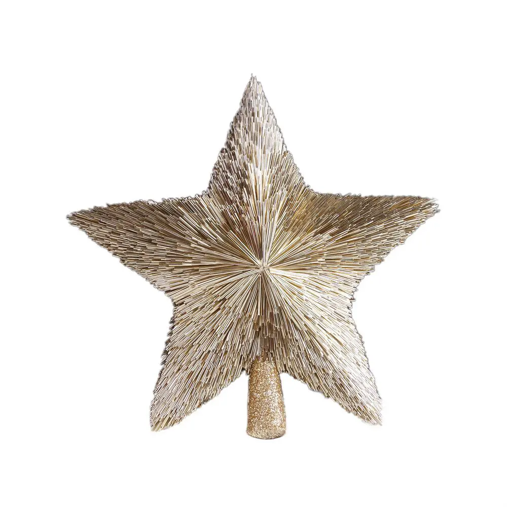 Décoration pour sapin de noël, pièces, paillettes de couleur Champagne et or, décoration en étoiles