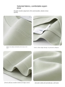 Camiseta de Manga Corta para Hombre, 240G, Tejido Pesado 5A, Antibacteriana, Fibra de Bambú 60S, Seda Helada, Antipilling, Holgada, Color Liso, Verano 2025 - Product Image 3