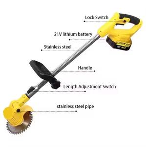 <span class=keywords><strong>Tondeuse</strong></span> à gazon électrique au lithium 24V, manche télescopique, sans fil, multifonction, coupe-herbe, deux batteries, roues, bricolage - Product Image 1