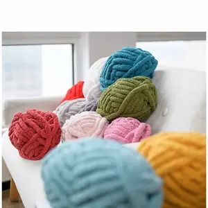 Chenille Chunky Garn für Arm Knit Crochet Weave Loose Braid Cable Throw Blanket, Super Soft Thick Fluffy Jumbo Po