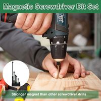 Lot de 6 embouts magnétiques antidérapants à couple élevé, à fente croisée, avec tige hexagonale de 1/4 pouce, pour perceuse-visseuse électrique