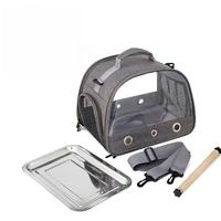 Cage de voyage respirante et confortable pour petits animaux de compagnie, sac à dos pliable et portable pour oiseaux, en tissu Oxford avec fermeture éclair