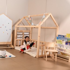 Letto in Legno Massello Stile Nordico, <span class=keywords><strong>Culla</strong></span> Modulare per Bambini, Letto Basso Creativo in Stile Tatami per Ragazzi e Ragazze, per Pensioni - Product Image 4