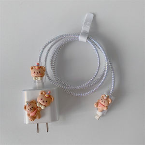 2023 nouveau dessin animé lapin ours tête de charge housse de protection pour <span class=keywords><strong>apple</strong></span> <span class=keywords><strong>chargeur</strong></span> rapide 18/20w US Standard - Product Image 1