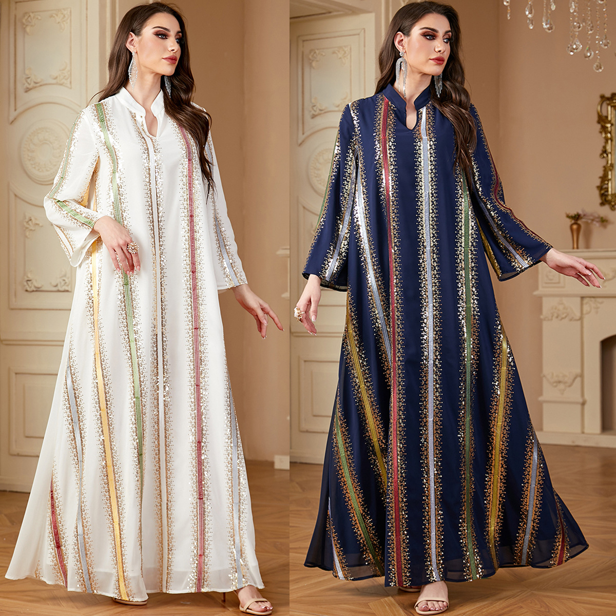 【未使用】MariaデザインIraqiイラキドレス A-213 Iraqi Ramadan Luxury Abayas - Voile Kaftan Embroidery