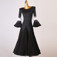 OCTMQ330 Luxuriöses Feder-Performance-Kleid Wettbewerbs kleid National Standard Dance Big Swing Waltz-Tanz kleid