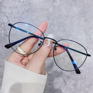 Gafas Redondas de Metal con Filtro de Luz Azul <span class=keywords><strong>2021</strong></span>, Espejo Negro, Gafas con Protección Anti Luz Azul, Montura Clásica - Product Image 2