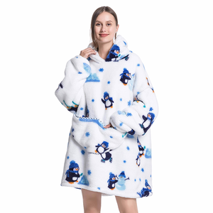 Sudadera con Capucha Tipo Manta Extra Grande y Acogedora, de Franela y Sherpa, con Mangas, OEM ODM - Product Image 5