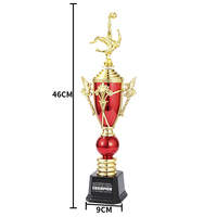 Trofeo de Fútbol Clásico de Plástico Rojo, Trofeo Grande, Trofeo de Fútbol con Gancho Invertido, Trofeo Personalizado, Trofeo de Plástico