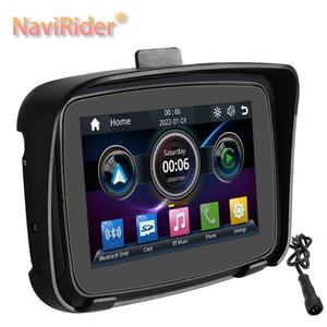 Pantalla LCD portátil para motocicleta con pantalla táctil de 5 pulgadas, monitor impermeable IPX7 para Apple Carplay inalámbrico, Moto Android Auto GPS - Product Image 1