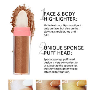 Stick illuminateur <span class=keywords><strong>pastel</strong></span> pour le corps et le visage, 3 couleurs, logo personnalisé, poudre scintillante, poudre à tamponner, maquillage scintillant - Product Image 4