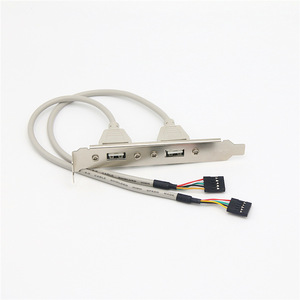 Cable de datos USB 2,0 de doble puerto, Cable de datos de 5 pines para placa base a USB, para caja de ordenador, expansión del Panel trasero PCI - Product Image 2