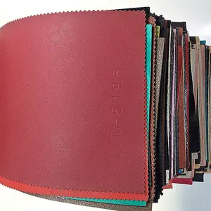 Pvc saffiano皮革，saffiano合成革，用于包，笔记本和计划器