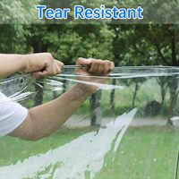 Lona de Poliéster Transparente Laminada con PVC, Impermeable, con Ojales, para Invernadero o Patio