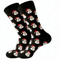 Vente en gros de chaussettes en coton pour hommes d'hiver, chaussettes de Noël amusantes à motifs de dessins animés, chaussettes mi-mollet pour hommes, ensembles cadeaux