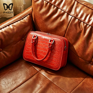 Gran Capacidad Bolso Cuero Caimán Real Lujo Dama Doble Asa Banquete Noche Fábrica Mayorista - Product Image 1
