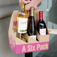 Paquet de 6 porte-bouteilles de bière en carton ondulé pliable personnalisé, blanc uni avec gaufrage, plastification mate, dossier de type boîte
