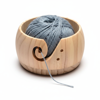 Grand bol à laine en bois fait main, écologique, accessoire de couture DIY