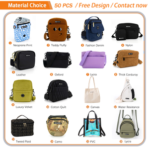 Borsa a tracolla/pochette OEM personalizzata in tela a righe per passeggiate con il cane, con attacco per guinzaglio e piccola tasca portaoggetti, per proprietari di animali domestici - Product Image 3