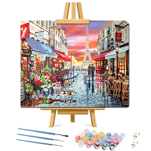 Fábrica al por mayor adultos hermoso paisaje imagen DIY pintura al óleo por número lienzo pintura por números