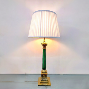 Minimalist Glass Table <b>Lamp</b> With Beige Shade Unique Design Decorative <b>Lighting</b> Fixture - Product Image 5