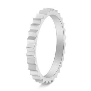 Venta al por Mayor de Anillos de Engranaje Cóncavo-Convexos Simples e Irregulares en Estilo Europeo Americano, Anillos de Titanio de Alta Gama Unisex - Product Image 6
