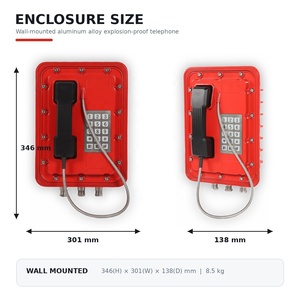 Téléphone mural analogique SIP avec clavier en acier inoxydable pour centrale électrique, champ pétrolier, industrie, anti-explosion - Product Image 2
