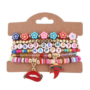 Ensemble de bracelets perlés Cactus Piment Arc-en-ciel pour Festival Mexicain, Joyeux Cinco de Mayo, pour Fête - Product Image 6