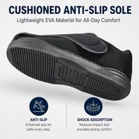 Nouvelles chaussures diabétiques légères et confortables, design à bout élargi, semelle antidérapante, chaussures d'été pour la protection des pieds diabétiques