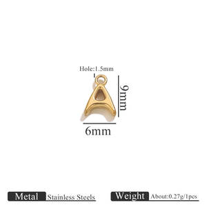Acier inoxydable A-Z lettre breloques pour collier Bracelet <span class=keywords><strong>Alphabet</strong></span> anglais lettre initiale pendentifs fabrication de bijoux en gros - Product Image 6