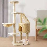 Grand arbre à chat avec poteaux à gratter, plateforme, perchoir, maisonnette confortable, meuble pour chat robuste et stable pour l'intérieur