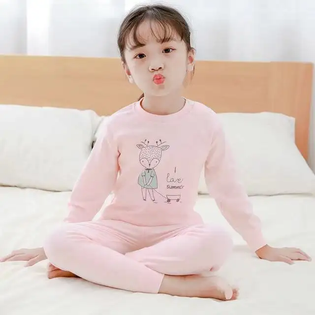 3~6Y Soft Modal Pajama Set Loungewear Kids' Kleding Unisex kinderkleding Pyjamas & Badjassen Pyjama 3/4 Sleeve Top & Capri Pants 2PCS Cheetah Animal Design Gift Comfy Playwear Korean Pajama 