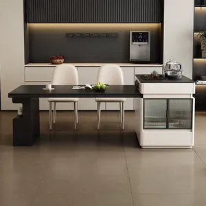 Tavolo da pranzo multifunzionale di lusso moderno leggero di fascia alta con armadio in legno massello panca allungabile per sala da pranzo piccola - Product Image 2